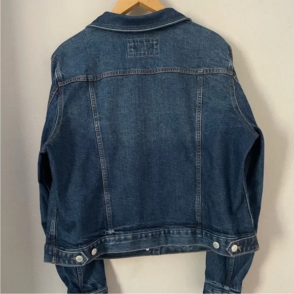LOFT Cotton Dark Wash Jean Jacket XL - Picture 9 of 10